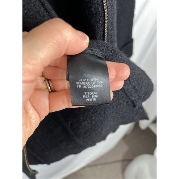 Cop Copine Boiled Wool Black Artsy Asymmetrical Jacket Womens Size XS - Picture 7 of 11